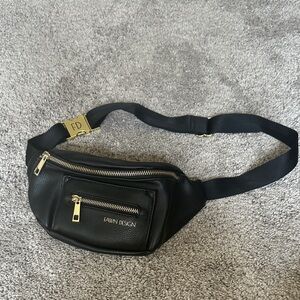 Fawn Design Black Belt Bag with Gold Accents